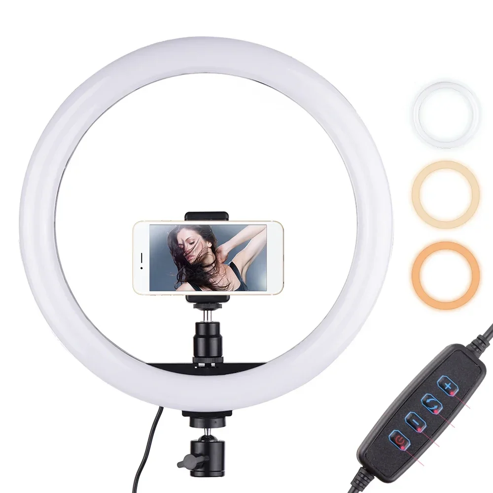 Selfie Stick Tripod - Dimmbares LED-Ringlicht für Studio, Kamera, Foto,